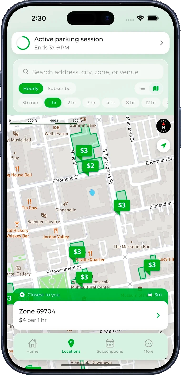 Find parking on the Level app